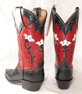 Black Buffalo Red Goat Lucchese Classics Cowboy Boots