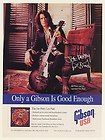 1998 joe perry gibson les paul guitar photo print ad