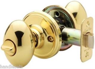 Interior Egg Knob Privacy Bed & Bath Door Lock Bright Polished Brass