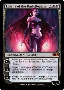 FOIL Liliana of the Dark Realms (w/emblem) MTG M13 (NM/M) FREE 