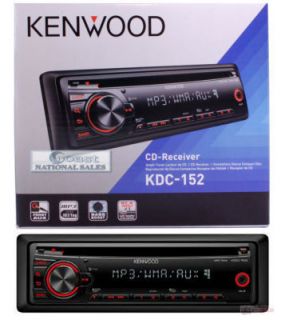 KENWOOD KDC 152 Single Din CD Car Radio/Receiver with Front AUX KDC152