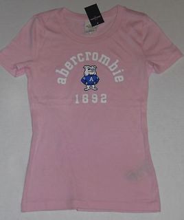 ABERCROMBIE Kids Girls Light Pink Bulldog T Shirt Sizes S XL