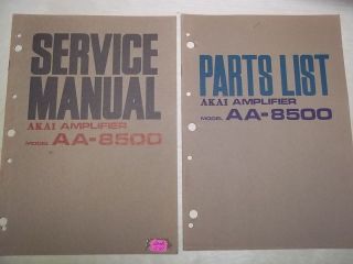 Vtg Akai Service/Repair Manual~AA 8500 Amp Amplifier~Original