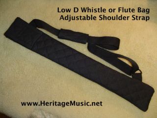 Low D Whistle, Shakuhachi, Native Flute Bag Deluxe Pennywhistle Case