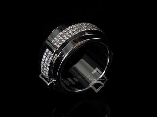 Asprey Keira 18K White Gold Micro Pave Diamond Wide Band Ring