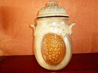 Vintage West German Rumtopf Jar. Light Brown & Cream. Semi Glazed