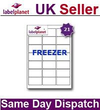   White A4 Matt Self Adhesive Freezer/Frozen Food Labels Label Planet