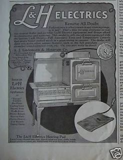 1926 antique l h electric stove ad 