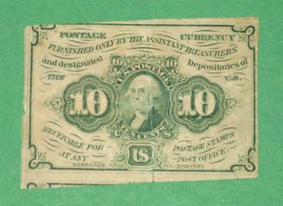 postage fractional currency 1st issue 10 cents time