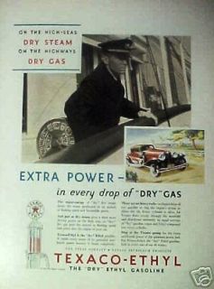 1931 Texaco Ethyl Dry Gas,Oil,Boat,S​hip,Car,Gas Pump AD