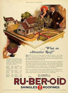 1926 Ad Ruberoid Co Shingles Roofings Munsell Color Wheel Roof House 