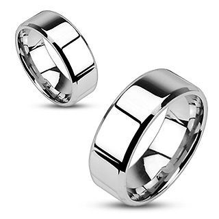 8mm wedding band thumb ring silver color stainless steel pinky