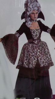   Alluring Black & Silver Mistress De Sade 18th Century Costume S M