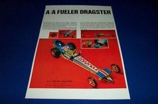 70s COX AA / FUELER DRAGSTER POSTER gas powered toy race car poster