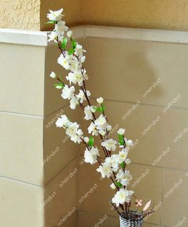   49Cherry Plum Spring Peach Blossom Spray Branch Silk Flower