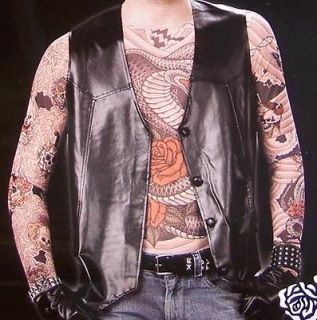 new life like tattoo costume with hat vest shirt gloves