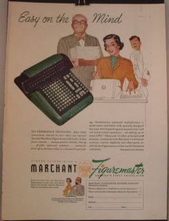 MAGAZINE ADVERTISING 1949 MARCHANT CALCULATOR/MOORE FORMS.Collectable 