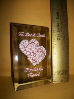 NEW Music Box Wedding Gift ROSE Love & Cherish Musical Mirror Glass 