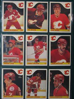 1985/86 OPC   Calgary Flames lot of 9, McDonald, Beers, Loob 