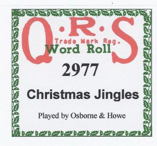 Reissue Piano Roll QRS   2977   Christmas Jingles (Very Rare)