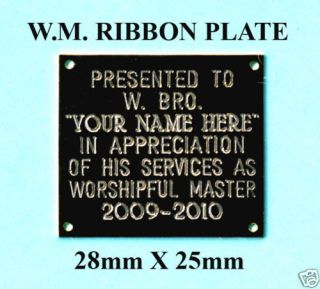masonic regalia past master p m jewel ribbon plate time