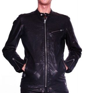 Losheka Leather Jacket Diesel Designer Black Men New Size XL