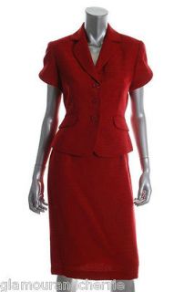 TAHARI Arthur S. Levine NEW $280 Designer Woman Yoga Red Skirt Suit 