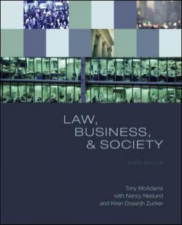 Law, Business, and Society by Tony McAdams 2008, Hardcover