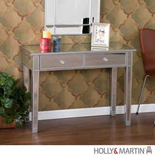 Montrose Shabby Modern Mirrored Storage Sofa Console Table Holly 