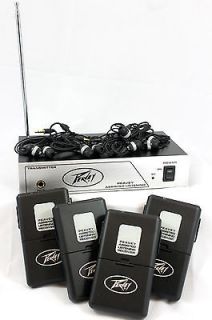 Peavey 72.1MHz Assisted Listening System w/Transmitter,(4)Receivers,(4 