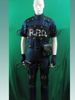 Resident Evil 4 Leon Scott Kennedys RPD Uniform Dark Blue Cosplay 