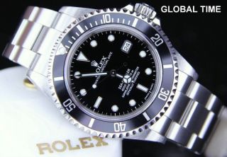 Mens Rolex Stainless Steel 16600 Seadweller F Serial 2004 No Holes 