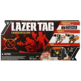 HASBRO LAZER TAG 2 PACK BATTLE BLASTER GUN SET LASER IPHONE IPOD APP
