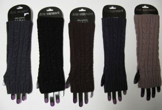   Assorted Colors Arm Warmers Fingerless Gloves Long Cable Pattern