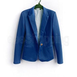 Women Casual Candy Coloured One Button Blazer Suit Jacket 6 Color XS,M 