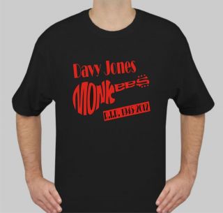 Davy Jones The Monkees RIP 1945 2012 Black T shirts Sz Sm XXL