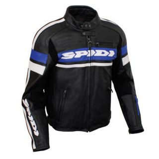 spidi scarface leather jacket black blue size 50