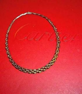 newly listed cartier 18k yg panther three row necklace we