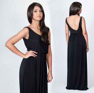   Backless Black Sleeveless Cocktail Party Long Gown Maxi Dress S M