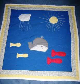 handmade whale baby quilt wall hanging  49