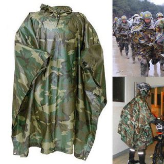 MILITARY WATERPROOF RAIN PONCHO camo army HOODED smock jacket