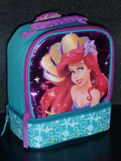   ARIEL DISNEY Girls Dual Chamber Insulated Lunch Tote Box NWT $24