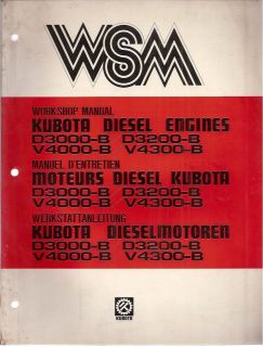 Kubota D300 B,D3200 B​,D4000 B,V4300​ B Diesel Engine Workshop 