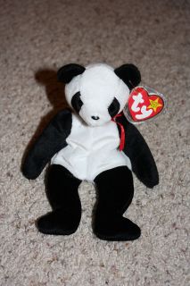 TY Beanie Babies Baby FORTUNE Panda Bear #619 Stamp 1997 MWMT Tag 