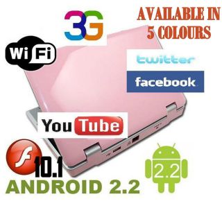  inch PINK LAPTOP Android 2.2 Mini Notebook PC Netbook Computer 3G