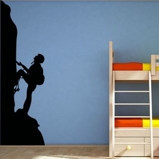 Rock Climber Starting Out Rope Boots Wall Sticker Decal Transfer Kids 