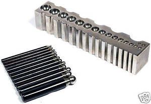 13 piece dapping punch set block silversmith staking time left