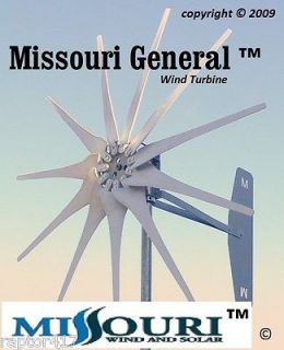 Missouri General 1600 Watt Wind Turbine Generator 24volt 11Blade 3 