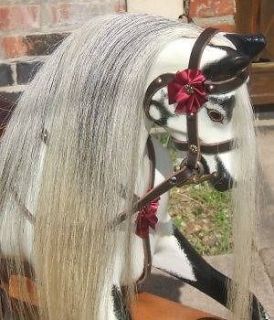 BEST Quality Rocking Horse Hair Mane, Tail & Forelock set ON HIDE 