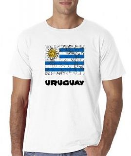 Mens Uruguay Flag Futbol Soccer Grunge T Shirt Tee Copa 2011